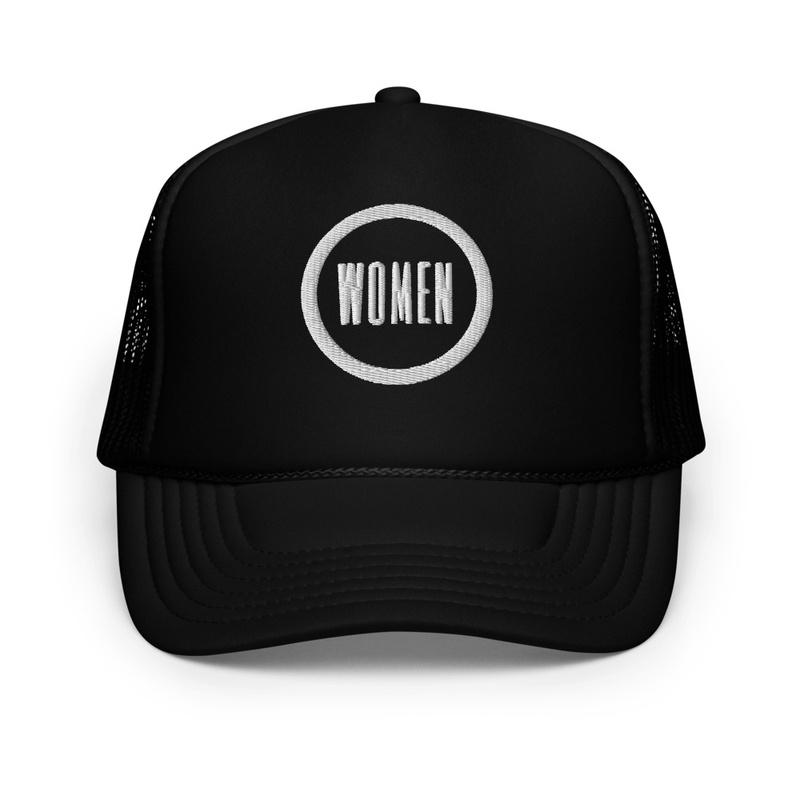 Black Trucker Hat White Logo